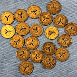 1953 to 1970 NYC Small Y Subway Token Cut Out Center Y MTA NYCTA New York City Transit Authority Original Genuine