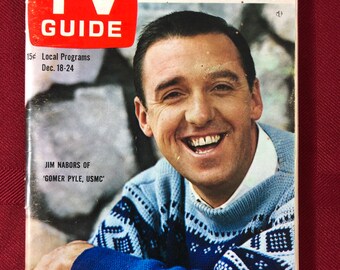 December 18 to 24 1965 TV Guide Jim Nabors as Gomer Pyle USMC on Cover Vol 13 Number 51 Issue 664 Western New York State Edition Vintage