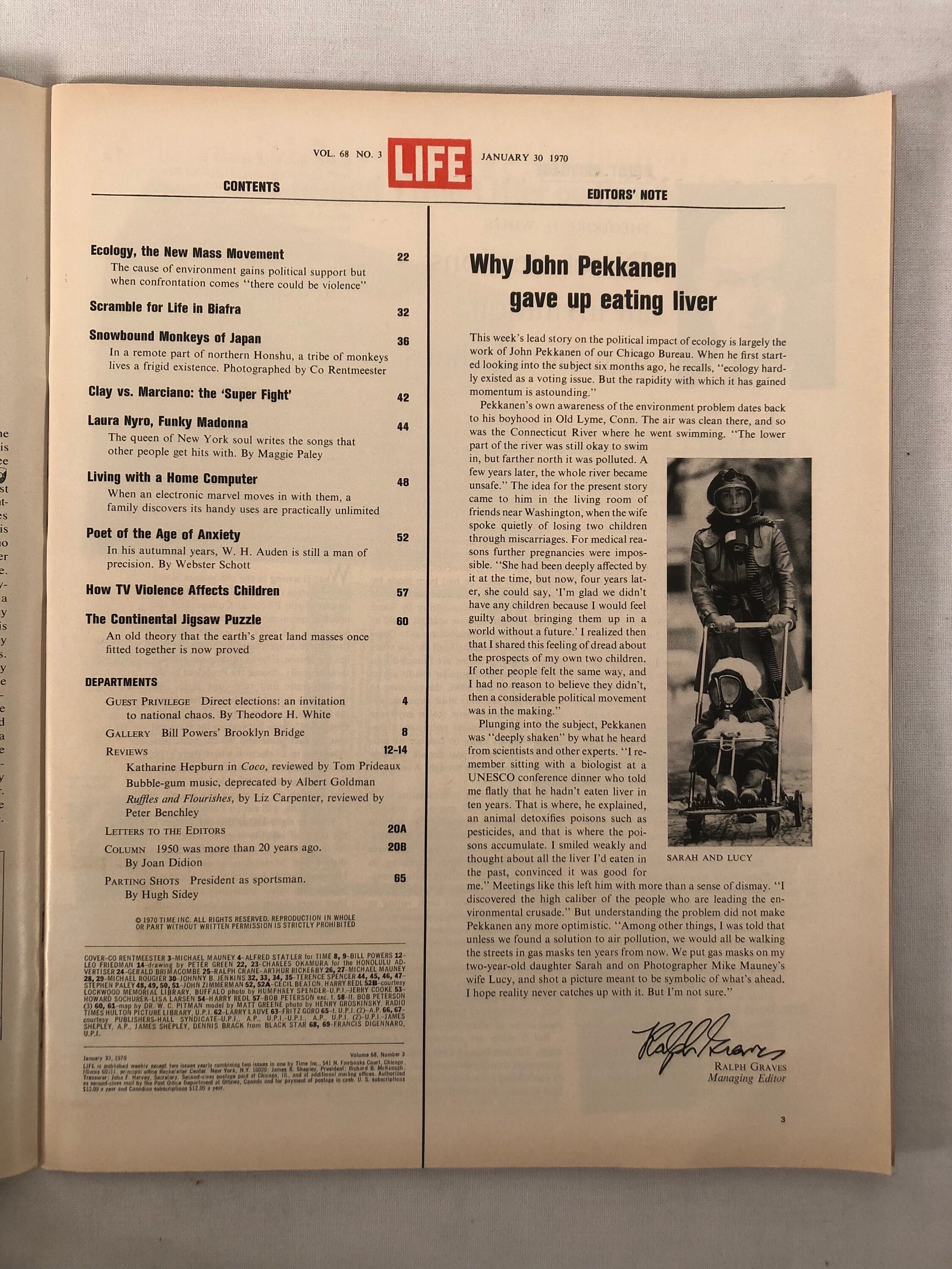 January 30 1970 Life Magazine Snow Monkeys of Japan Cover Vintage