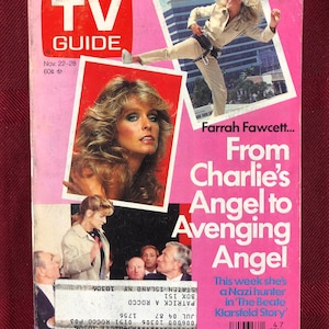 November 22 to 28 1986 TV Guide Farrah Fawcett Charlies Angels to Avenging Angel on Cover Vol 34 Number 47 Issue 1756 New York City Edition