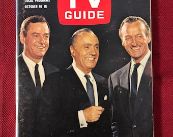 October 10 to 16 1964 TV Guide Gig Young Charles Boyer David Niven of The Rogues on Cover Vol 12 Number 41 Issue 602 Lake Ontario Edition