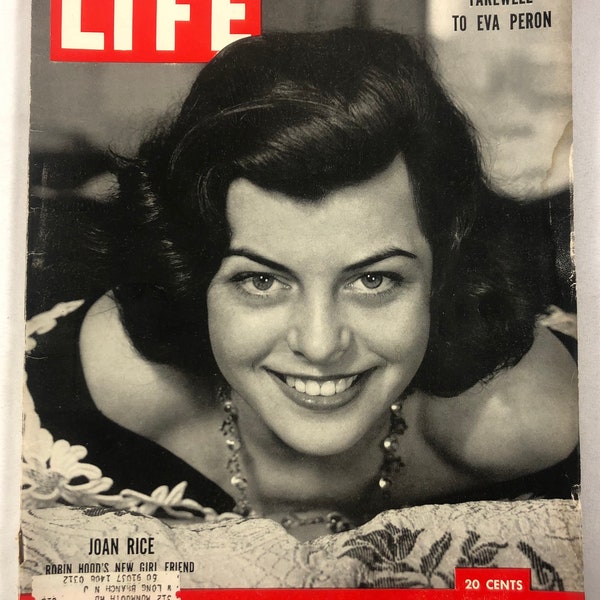 August 11 1952 Life Magazine Robin Hood's New Girl Friend Joan Rice on Cover Vintage Eva Peron Original Great Birthday Gift Idea