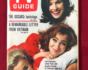 April 16 to 22 1966 TV Guide Lori Saunders Linda Kaye Gunilla Hutton on Cover Vol 14 Number 16 Issue 681 Western New York State Edition