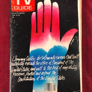 Dal 12 al 21 gennaio 1977 Guida TV The Inauguration of Jimmy Carter on Cover Vol 25 Number 3 Issue 1242 New York Metropolitan Edition City NYC