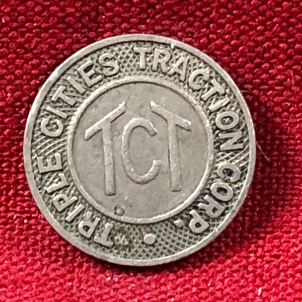 Triple Cities Traction Corp Binghamton, New York TCT Good for One Fare Token Vintage NY Obsolete Original Genuine Authentic ET399