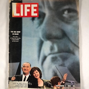 September 4 1964 Life Magazine LBJ and Mamie Johnson on Cover Vintage Original Great Anniversary Gift Idea