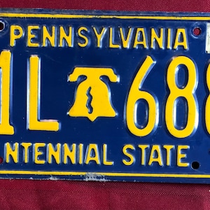 Vintage 1976 Bicentennial Pennsylvania License Plate 61L 688 Great Gift Idea Birthday Moving Anniversary