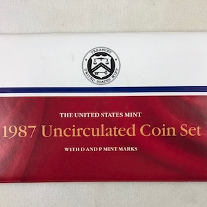 1987 US Mint Set Philadelphia Denver Uncirculated 12 Coin Set Great Birth Year or Birthday Set Anniversary Gift