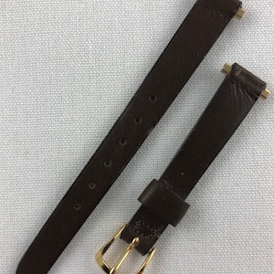 10mm Short Genuine Calfskin Leather Brown Watch Band Unstitched Speidel Ladies Vintage NOS Made in USA E41
