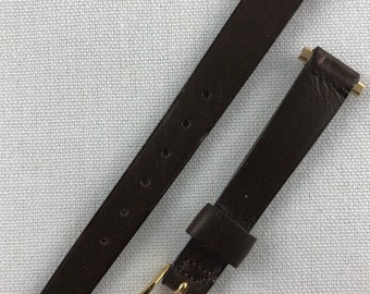 10mm Short Genuine Calfskin Leather Brown Watch Band Unstitched Speidel Ladies vintage NOS Made in USA E41