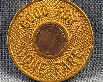 Vintage New York Subway Token Bullseye style