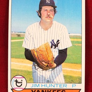 Vintage 1979 Topps Jim Catfish Hunter Baseballkarte #670 Echte Original authentische EC76