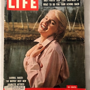 June 11 1956 Life Magazine Carroll Baker on Cover Great Birthday Gift Idea