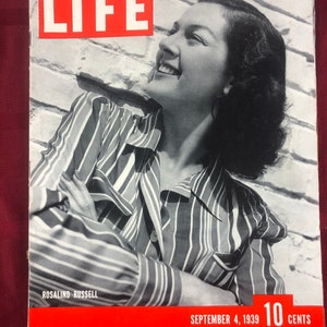 September 4 1939 Life Magazine Rosalind Russell on Cover Vintage Original Full Issue