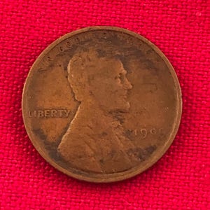1909 VDB Lincoln One Cent Very Fine Condition Type 1 Variety Bronze Wheat Penny U.S. Genuine Authentic USA Coin ET575