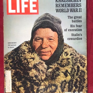 December 4 1970 Life Magazine Khrushchev Remembers World War ll Part 2 Cover Vintage Original Great Birthday Gift Idea