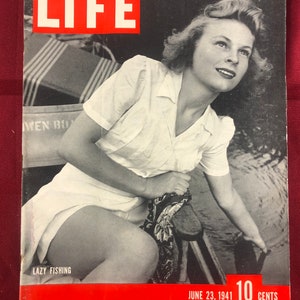 June 23 1941 Life Magazine Lazy Fishing Mary Lenna Alexander on Cover Vintage Original Great Birthday Gift Idea