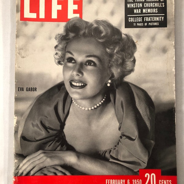 February 6 1950 Life Magazine Eva Gabor on Cover Vintage Original Great Birth Year Gift