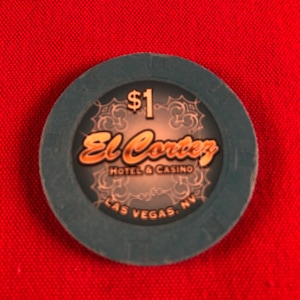 El Cortez Hotel and Casino 1.00 Table Chip One Dollar Las Vegas NV Original Genuine Nevada Poker Authentic ET791