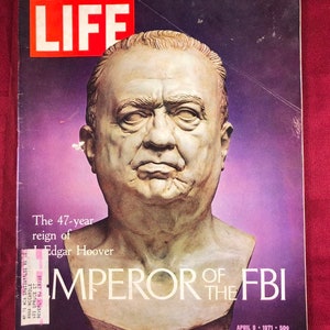 April 9 1971 Life Magazine Emperor of the FBI J. Edgar Hoover Cover Vintage FBI Original Great Birthday Gift Idea
