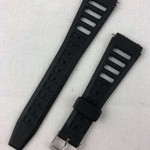 K-24 18mm Kreisler Sport Strap Black Rubber Vintage Replacement Watch Band NOS For Casio and Others