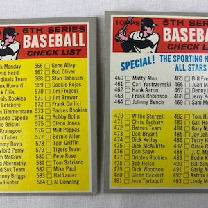1970 Topps 野球 マークなし チェックリスト カード 2 枚セット ヴィンテージ すべて異なる オリジナル 本物 ギフトに最適 EC170