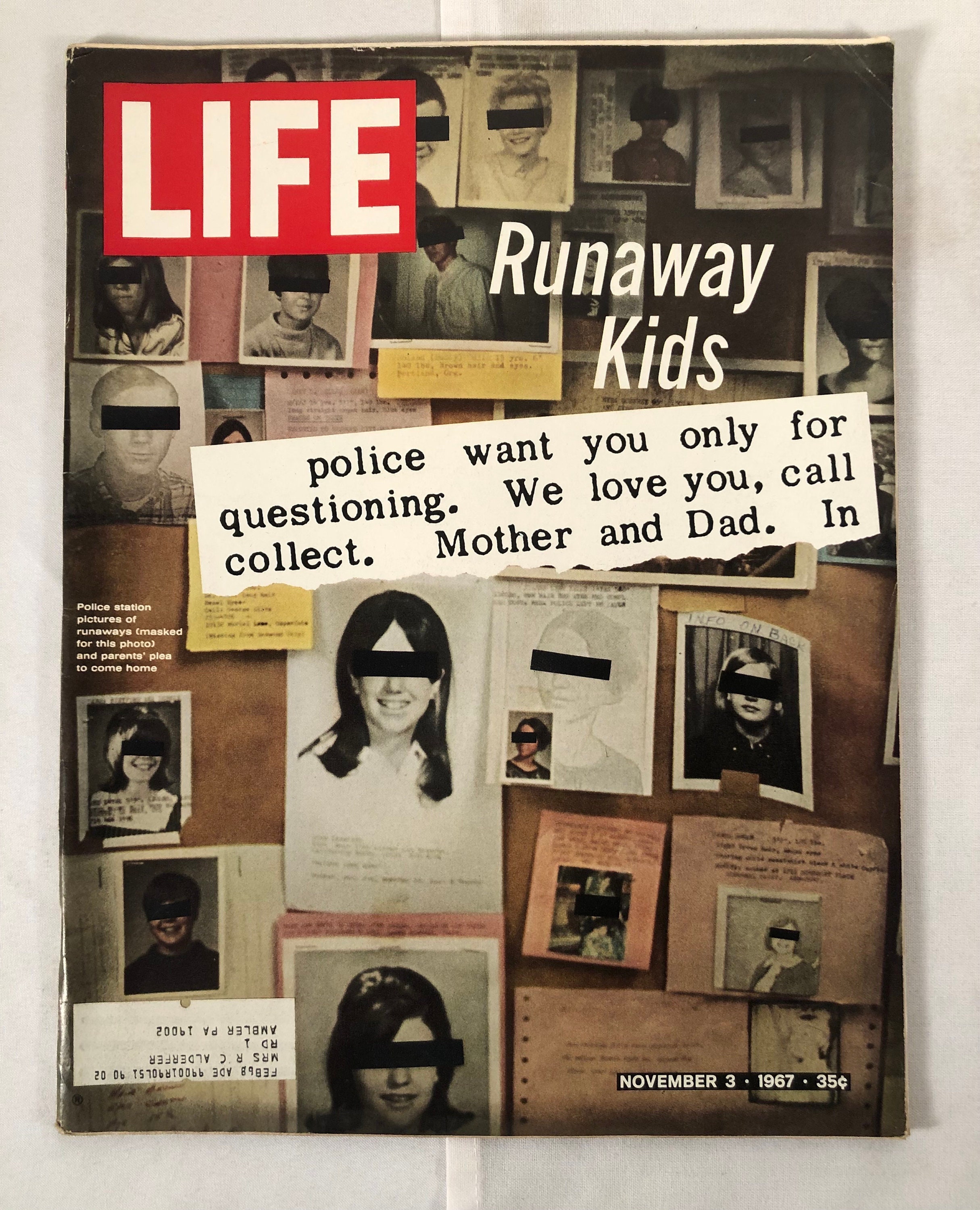 November 3 1967 Life Magazine Runaway Kids on Cover Vintage Original Great Birthday Anniversary Gift Idea