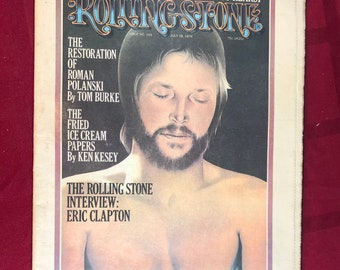 July 18 1974 Rolling Stone Magazine Newspaper Issue 165 Eric Clapton Cover Vintage Great Birthday Anniversary Gift Idea