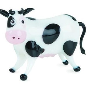 Fitz & Floyd Art Glass Crazy Cow Figurine Brand New Old Stock