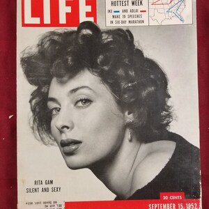 September 15 1952 Life Magazine Silent and Sexy Rita Gam on Cover Vintage Original Birthday Gift Idea