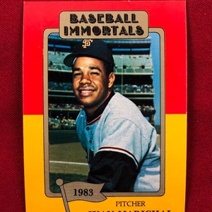 1980-87 SSPC HOF Baseball Immortals Juan Marichal Card - 182 vintage Genuine Original Authentic EC89