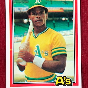 1981 Donruss Rickey Henderson Baseball Card # 119 Vintage Originale Autentico EC94