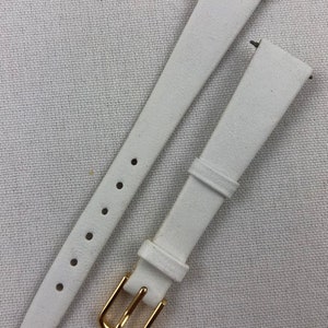 13mm Genuine Calfskin White Ladies Non-Stitched Watch Band Kreisler Vintage Watch Strap NOS E135