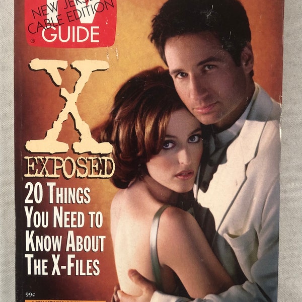 Week of April 6 To 12 1996 TV Guide Gillian Anderson David Duchovny of X Files on Cover Vol 44 Number 7 Issue 2238 New Jersey Cable Edition