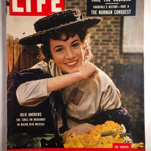 March 26 1956 Life Magazine Julie Andrews Sing on Broadway My Fair Lady on Cover Vintage Original Great Birthday Gift Idea