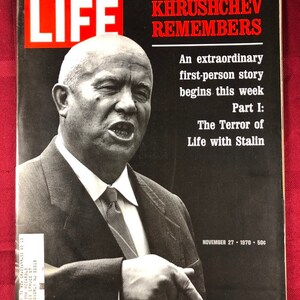 November 27 1970 Life Magazine Khrushchev Remembers Cover Vintage Original Great Birthday Gift Idea