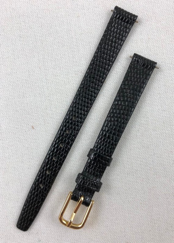 5 Kreisler Watch Straps made of Lizard-Grained Calfskin Leather NOS Vintage Kreisler NOS Unused Lizard Calf Watch Band Gold Tone  main image 3