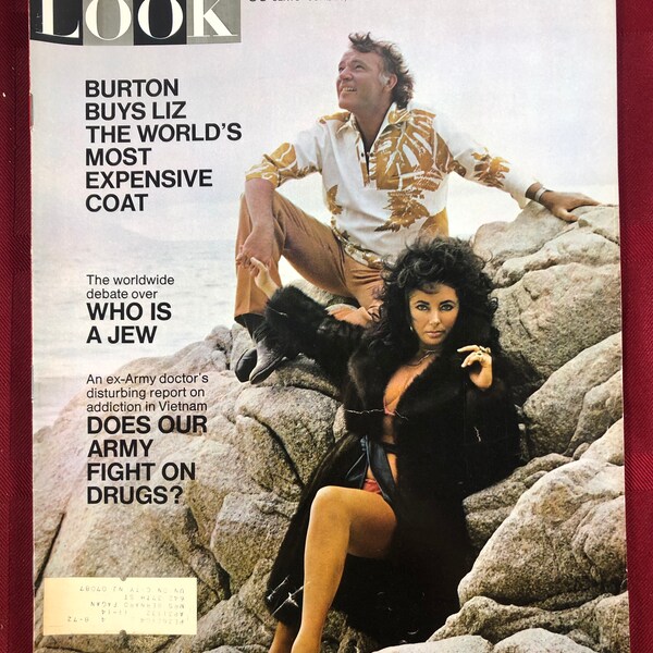 June 16 1970 Look Magazine Elizabeth Liz Taylor and Richard Burton on Cover Vintage Great Birthday Gift Idea