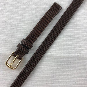 8mm Genuine Lizard Ladies Non-Stitched Dark Brown Watch Band Kreisler Vintage NOS E67