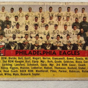 1956 Topps Philadelphia Eagles Team Football Karte #40 Original EC329