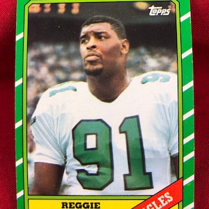 Reggie White 1986 Topps Football Rookie Card # 275 vintage Véritable Original Authentique EC102