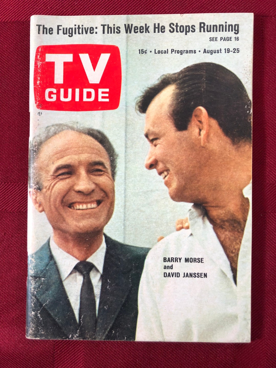 August 19 25 1967 TV Guide Barry Morse David Janssen the Fugitive