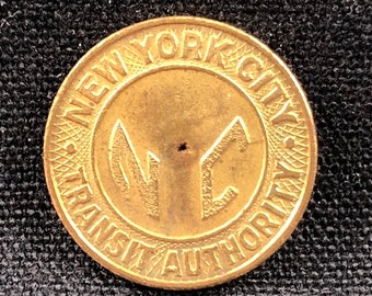 Error 1953-1970 NYC Small Subway Token No Cut Out Center Y MTA NYCTA New York City Transit Authority Original Genuine Tokens ET367