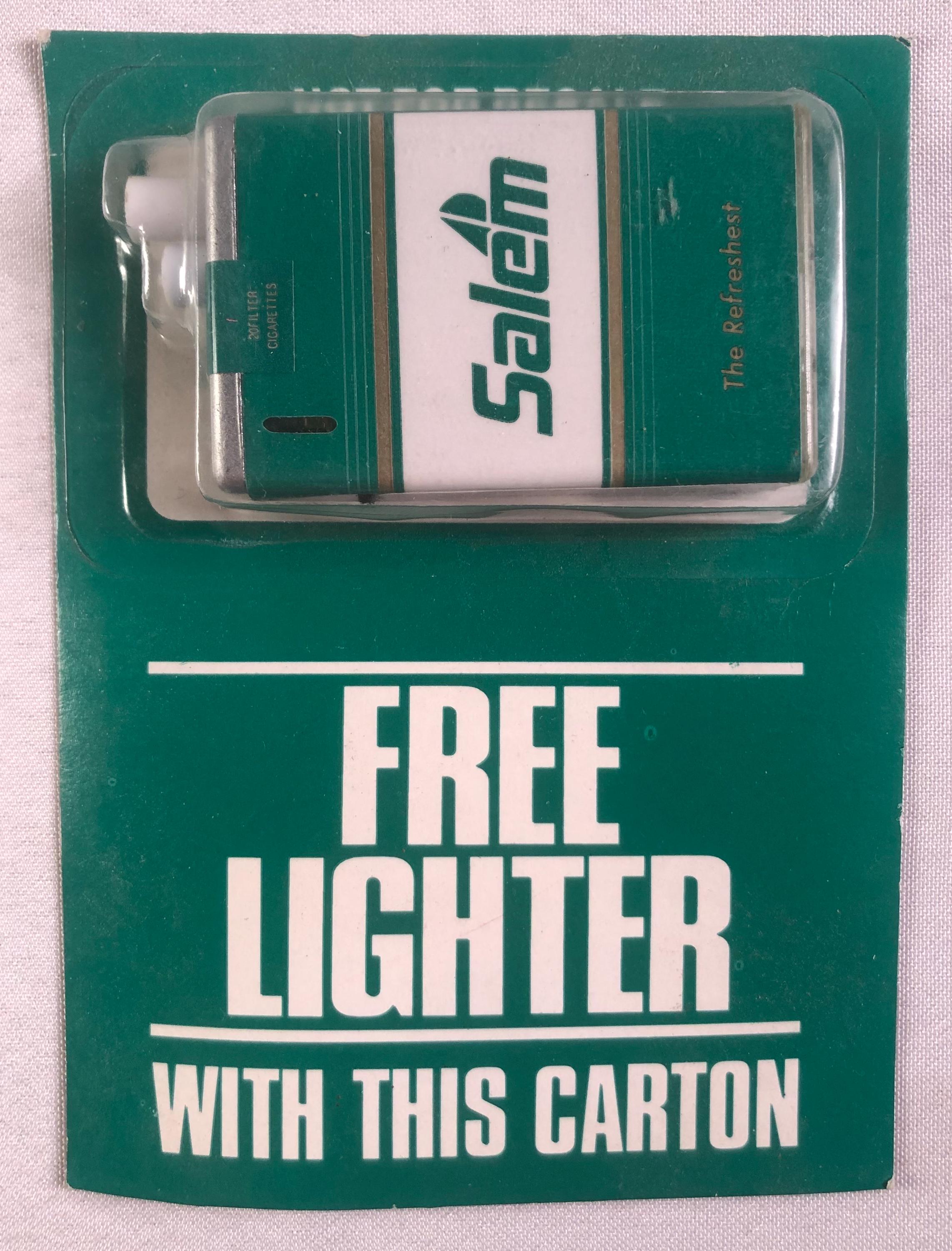 1990 Salem Cigarette Pack Lighter Free Promo Vintage Advertising Original New Old Stock NOS MIP ML50