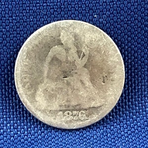 1876 Liberty Seated Dime over goede conditie verscheidenheid Type 4 gemodificeerde gewicht legende op voorzijde echte authentieke USA Coin ET211