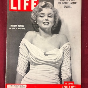 April 7 1952 Life Magazine Marilyn Monroe on Cover First Ever Appearance on a Magazine Vintage Original Great Birthday Gift Idea