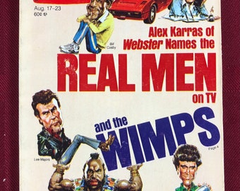 Week of August 17 to 23 1985 TV Guide Real Men and The Wimps on TV Cover Vol 33 Number 33 Issue 1690 New York City Edition Vintage