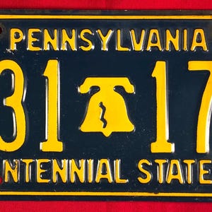 1976 Bicentennial Pennsylvania License Plate H31 175 Vintage PA Liberty Bell Great Gift Idea Birthday Moving Anniversary