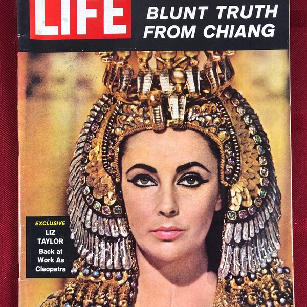 October 6 1961 Life Magazine Elizabeth Liz Taylor as Cleopatra on Cover Vintage Great Birthday Gift Idea