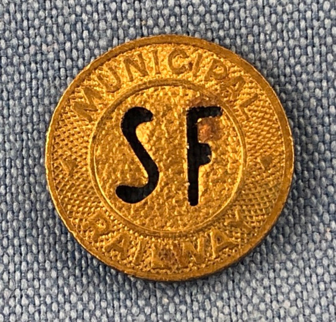 Vintage San Francisco Municipal Railway California Transit Token SF Die ...